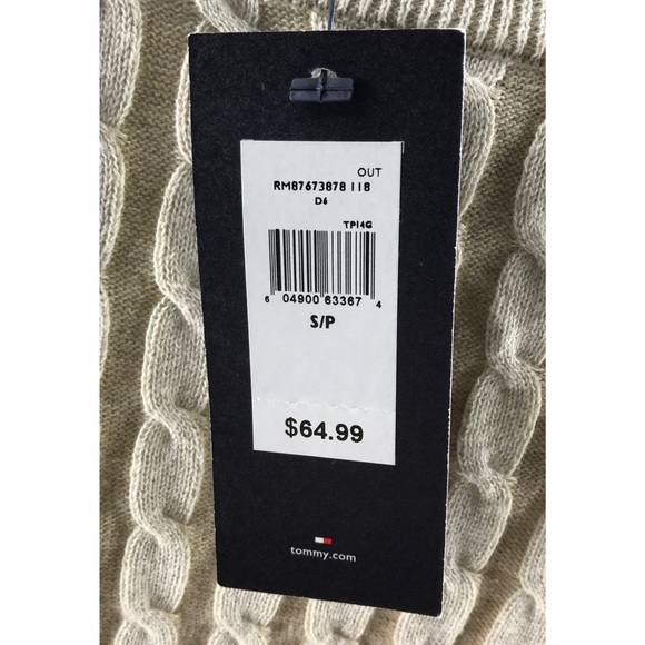 Tommy Hilfiger Cream Cable Knit Sweater NWT - Picture 4 of 6